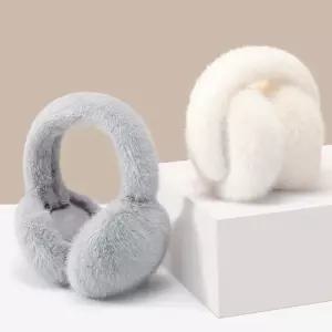 [하이디앤] 접이식 페이크퍼 털 귀마개 기모 토끼털 귀도리 방한