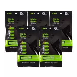 ( )니트릴장갑 S(10매 블랙)-5개 위생장갑 고무장갑 라텍스 비닐장갑 미용장갑 블랙장갑 작업용장갑
