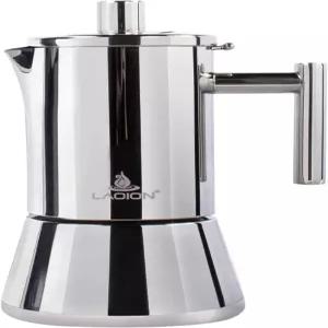 라오이온 스토브탑 에스프레소 메이커 카페테리아 쿠바나용 4컵 6.8온스 모카 포트 스테인리스 스틸 쿠바