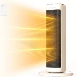 실내용 25인치 공간 히터 전기 온도 조절기 타이머가 있는 진동형 실내 리모컨 침실용 과열 보호 타워