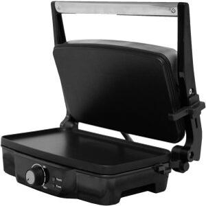 IMUSA 스테인리스 스틸 파니니 프레스 전기 온도 설정 조절 가능 및 논스틱 플레이트 1200W