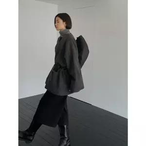 여자코트 모직 라운드 기품있는 조거코트 여겨울 A라인 루즈핏 울코트 원템4