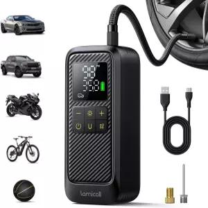 자동차 타이어 인플레이터 휴대용 공기 압축기 - 라미콜 [5배 더 빠름][150 PSI] 오토바이 자전거 ATV MTV