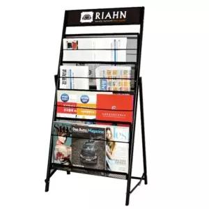 2열 전단지꽂이 스탠드 거치대 잡지 꽂이 삼화 A4 카다로그 전면책꽂이 4단