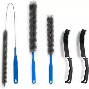 건조기 통풍구 클리너 키트 및 그라우트 브러시 냉장고 유연한 긴 손잡이 코일 클리닝 - 에어컨 세트