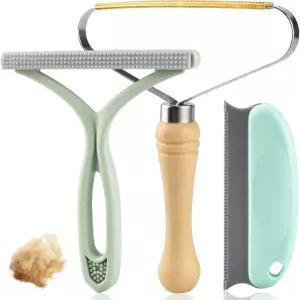 애완동물 털 제거 도구 3팩 개 고양이 카펫 스크래퍼 갈퀴 브러시 보푸라기 면도기 자동차 가구 소파