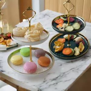 이벤트 골드 케이크스탠드 스탠드 파티접시 케이크 2단