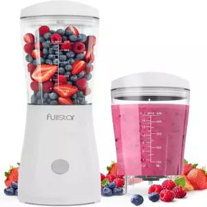 스무디와 쉐이크를 위한 풀스타 휴대용 블렌더 - 시퍼 뚜껑이 있는 15온스 미니 개인 여행 사무실 가정