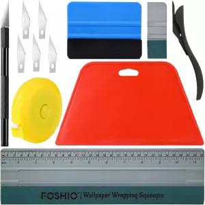 포시오 벽지 스무딩 도구 키트 빨간색 하드 스퀴지 11.5인치 랩 마이크로 스퀴지가 포함된 4인치 펠트 안전