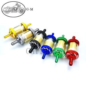 [호환품]6mm/8mm CNC 알루미늄 스틸 유리 바이크 오토바이 가스 연료 가솔린 오일 필터 ATV 먼지 핏 자전거