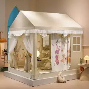 어린이용 캐슬 침대 어린이 실내 야외 탈부착형 캠핑 폴딩 창문 텐트 음악