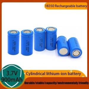 PURFIELD 3.7V 18350 충전식 리튬 이온 배터리 900mAh 손전등 토치 전원 장치용 고방전 셀