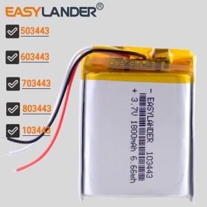 3선 3.7V 103443 1500mAh 충전식 리튬 이온 폴리머 배터리