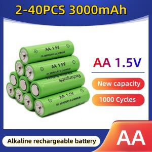 2-40PCS AA 배터리 3000mAh 충전식 NI-MH 1.5V 시계 마우스 컴퓨터 장난감