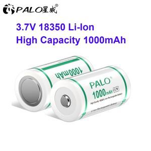 PLAO 18340 리튬 이온 충전식 배터리 손전등 초인종 카메라 전기 도구용 1000mAh 18350 3.7V