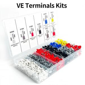 200/450/800/1250/1800/1900Pcs 관형 압착 단자가 있는 효율적인 전기 와이어 커넥터 E0508 E7508