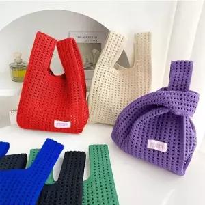 Luiben 와플펀칭 데일리 니트 손목가방 8color   데일리템 사계절가방 토트백
