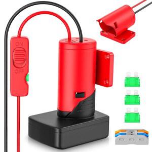 밀워키 12V 배터리 일체형 퓨즈 및 스위치 파워 라이드 휠 어댑터 컨버터 키트 14 게이지에 호환되는 Crtbelfy 업그레이드