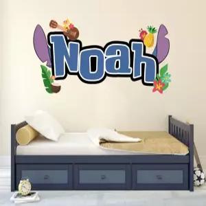 맞춤형 열대 이름 벽 장식 - 유명한 캐릭터가 있는 아일랜드 테마 방 놀이방 보육원 예술 벽화 스티커를