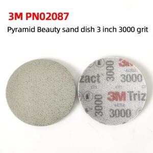 Trizact 폼 디스크 피라미드 자동차 광택 사포 미용 플록 3000 그릿 3M 호환 02087 3 인치 75mm 스폰지