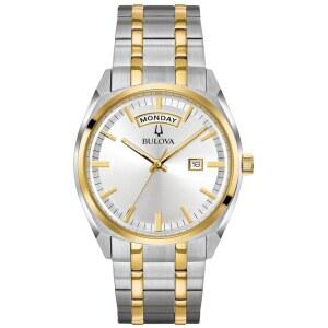 불로바 남성 클래식 서베이 2핸드 데이/데이트 쿼츠 워치, 야광 손, 39mm