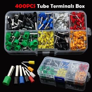 400피스 박스형 압착 단자 전기 튜브 슈트 VE 관형 블록 코드 엔드 커넥터 케이블 와이어 키트