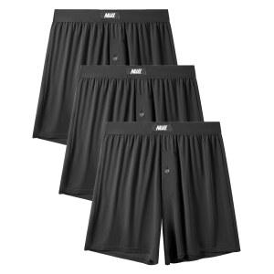 버튼 플라이가 있는 널티 남성 복서 반바지, 통기성 속옷 복서, 루즈핏, 마이크로 모달, 울트라 소프트, 3팩