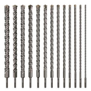 콘크리트 SDS 플러스 크로스 커터 헤드 더블 오거 해머 벽  블록 전기 석조 비트 8-30mm 500mm 1PC