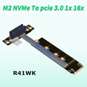 라이저 pcie 3.0 1x 16x-M2 NVMe 오른쪽 팔꿈치 마이닝 그래픽 카드 연장 케이블 25cm M.2 NGFF PCI-E Gen3