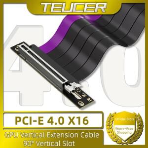 TEUCER GP-16 PCI-E 4.0 X16 라이저 케이블 비디오 카드 확장 차폐 유연성 90 ° GPU 연장 코드 장착