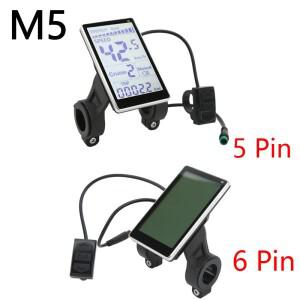 범용 전기 자전거 LCD 계량기 스쿠터 M5 패널 스크린 31.8 22.2mm 24V 36V 5 핀 6 핀