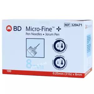 BD 인슐린 멸균 주사바늘 펜니들 주사침 당뇨 마이크로파인 31G 8mm 320471