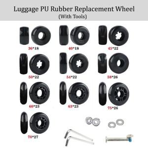 수하물 PU 고무 휠 교체 액세서리  수리 트롤리 여행 가방  암호 상자  내마모성 압축 롤러