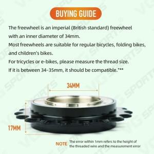 1개 18T VG 스포츠 싱글 스피드 자전거 프리휠 1단 호환 나사형 프리허브 교체 부품