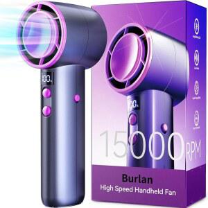 BURLAN 휴대용 미니 선풍기, USB 충전식 배터리 3단 속도 및 전원 디스플레이 손전등 팬, 배터리, 실내 야외 여행을 위한 가벼운 개인용 쿨링