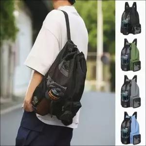 스트링 라이딩 백팩 가방 메쉬가방 남녀공용 나일론