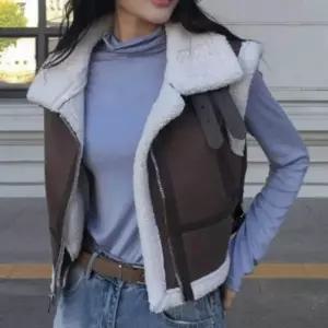 무스탕조끼 여성 여자 겨울 빈티지 버클 무스탕 숏 조끼 베스트