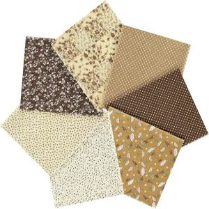 니브 7pcs 패브릭 번들 사각형 19.68 x19.68 100 면 퀼팅 바느질 DIY 공예 마스크 브라운을 위한 플로럴