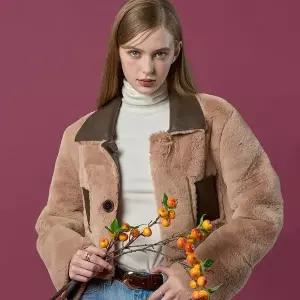 [KOLEAT]리버시블 밍크 크롭 단추 무스탕 자켓 [Brown] 프리미엄 FR ver.