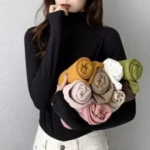 [라일리여성의류] Rly 이지 미니멀 긴소매레이어링 목폴라티셔츠