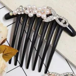 머리고정핀 뒤꽂이 헤어고정 올림머리비녀 진주꽃 WECA6DF