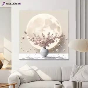 [GALLERITS]벚꽃 달항아리 액자 거실 인테리어 돈들어오는 꽃 그림 개업선물