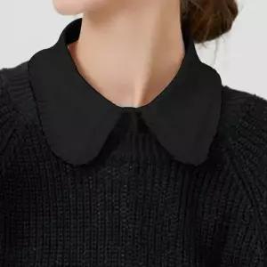 우아하고 여성스러운 페이크 블라우스 스타일 셔츠 카라 쉬폰 소재 레이어드 스타일