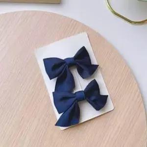 미니리본집게핀 포인트리본악어집게핀(네이비 2P) WECD3C6