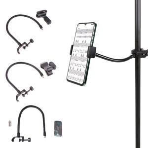 호환 라디오 방송 라이브 장비 스테이션용 데스크 클램프 마이크 구즈넥 폰 스탠드