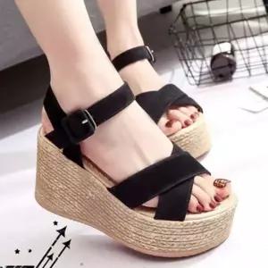 여성 여름 웨지힐 샌들 데일리 패션 통굽 슈즈 신발