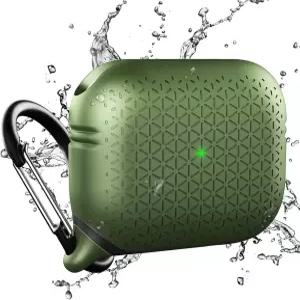 에어팟 프로 2세대 및 1세대용 촉매 방수 케이스 - 무선 USB-C 충전 호환 일체형 디자인 카라비너 포함 고