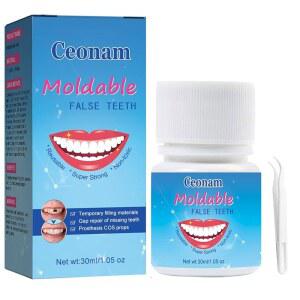 30ml 치아 수리 키트, 임시 교체 키트 - 결손 및 부러진 또는 접착 틀니 가짜 치아를 채우기 위한 성형 가능한 열 피팅 비드