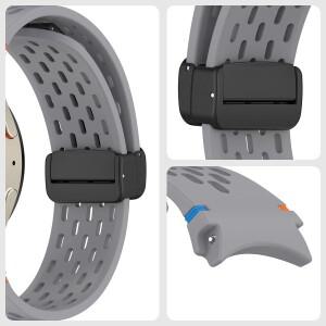 호환 삼성 갤럭시 워치 4 5 프로 6 7 7LTE 44mm Watch4/6 클래식 실리콘 밴드 간격 없음 팔찌 Correas 마그