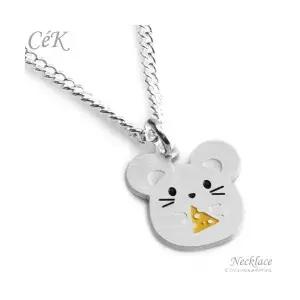 클루아조네 키즈 은목걸이 스터링실버 치즈마우스 Cheese Mouse 각인가능 CeK Kids 8170KN